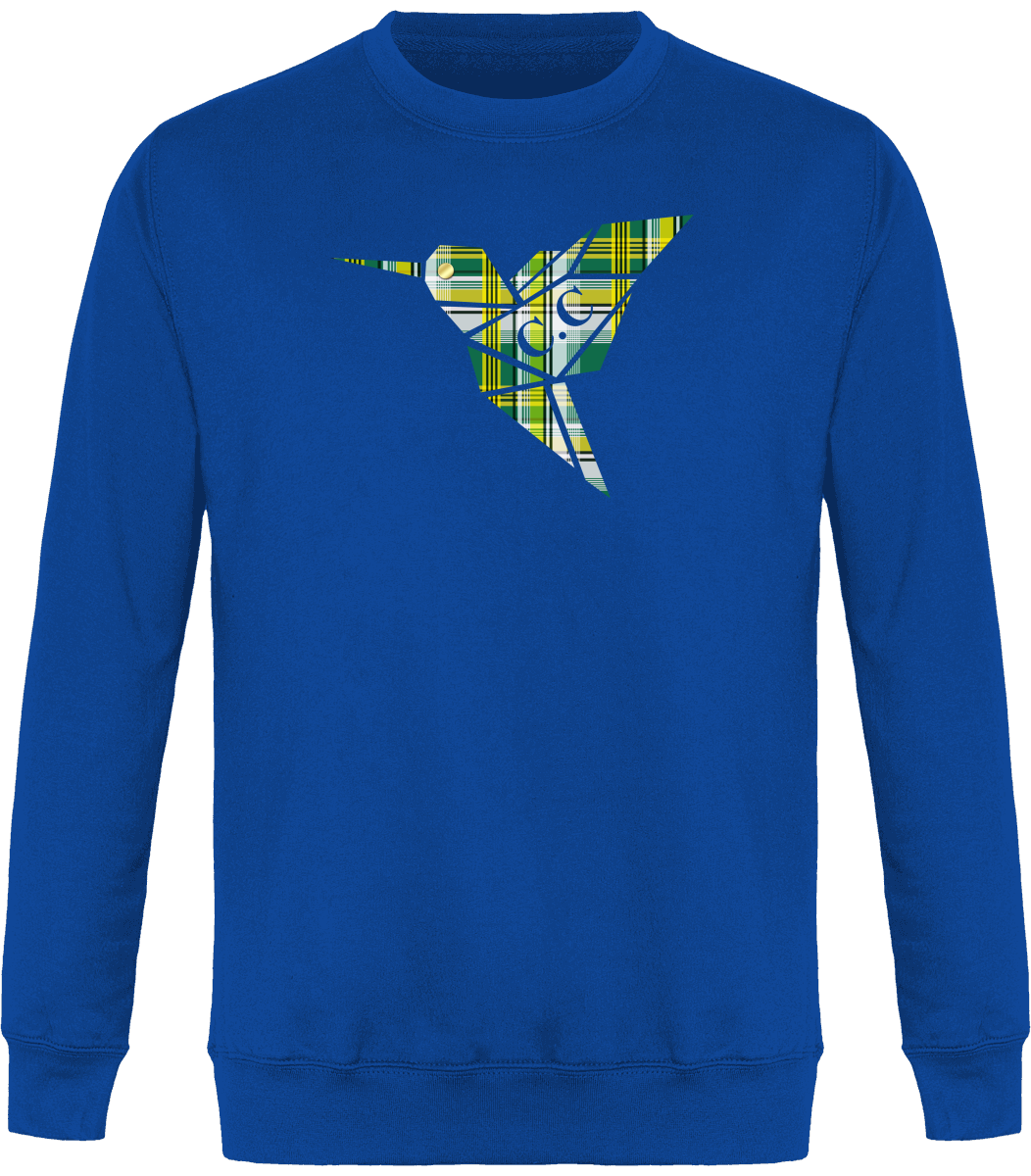 Sweat Col Rond Unisexe Colibri Madras vert