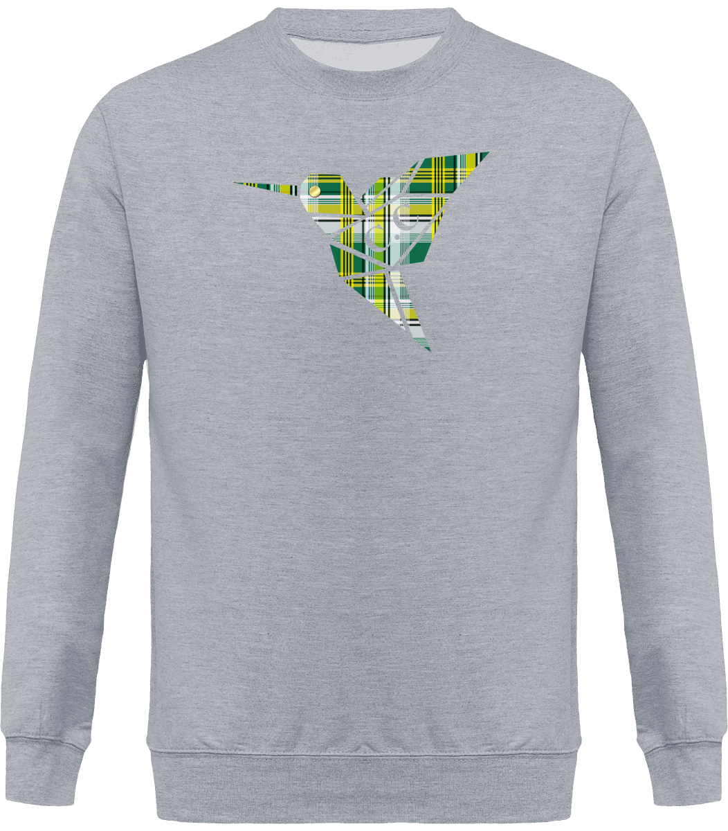 Sweat Col Rond Unisexe Colibri Madras vert