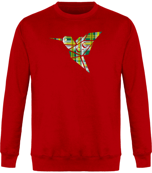 Sweat Col Rond Unisexe Colibri Madras vert