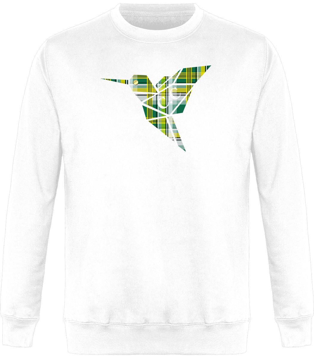 Sweat Col Rond Unisexe Colibri Madras vert