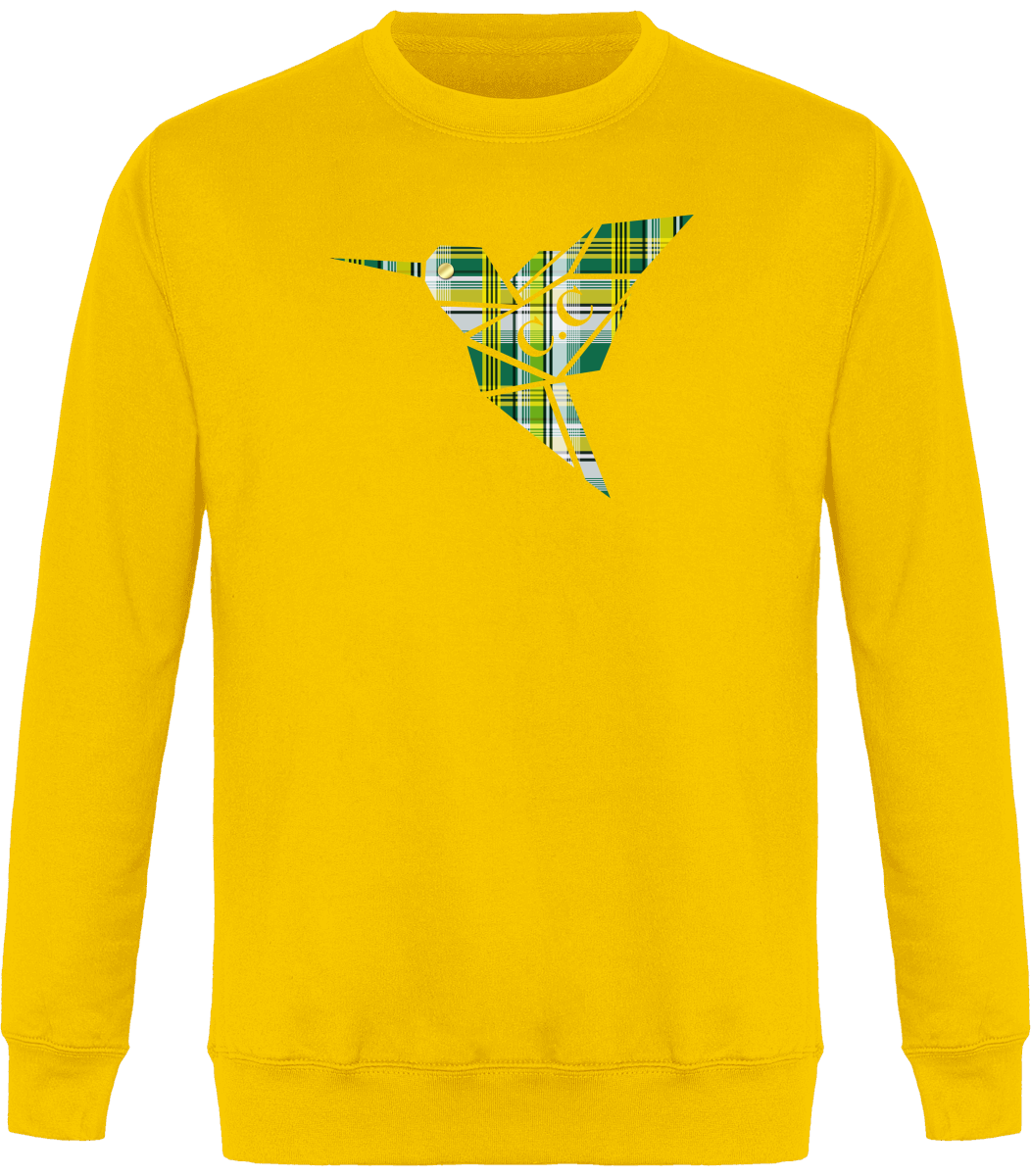Sweat Col Rond Unisexe Colibri Madras vert