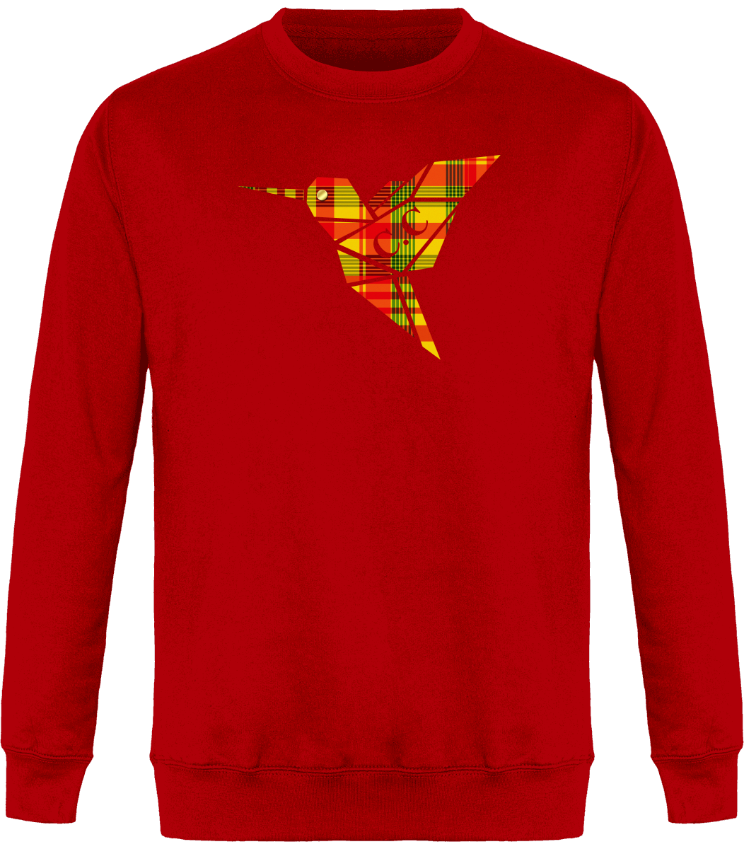 Sweat Col Rond Unisexe Colibri Madras sunshine