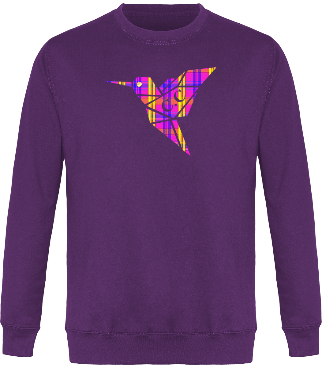 Sweat Col Rond Unisexe C.C Madras Violet