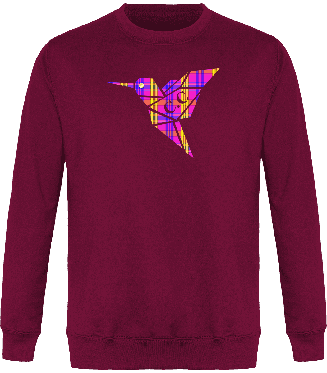 Sweat Col Rond Unisexe C.C Madras Violet