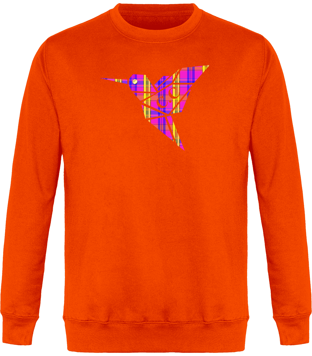 Sweat Col Rond Unisexe C.C Madras Violet
