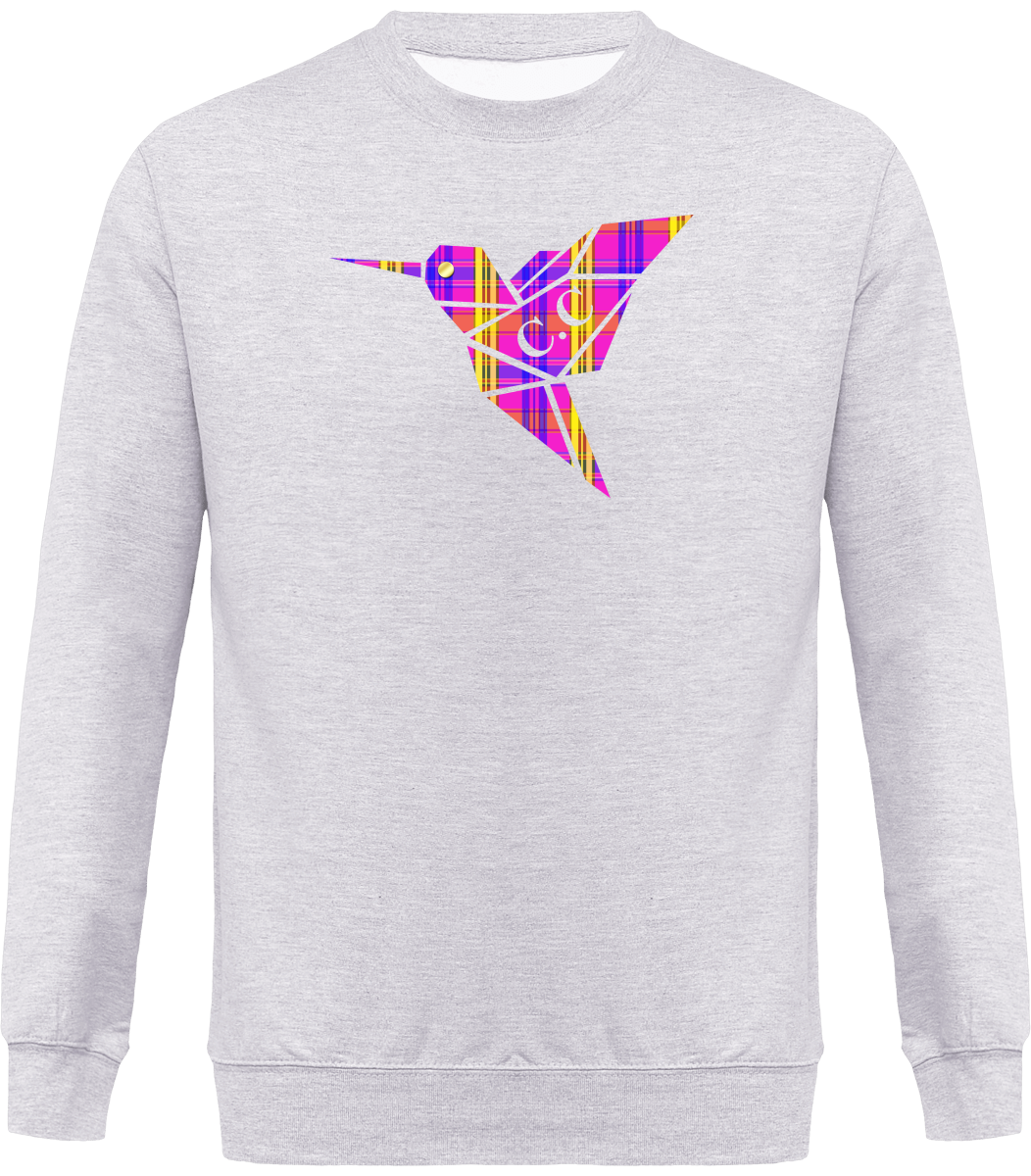 Sweat Col Rond Unisexe C.C Madras Violet