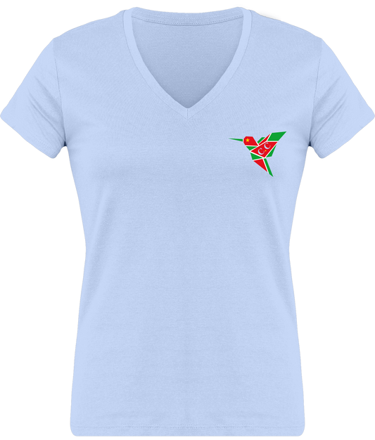 T-Shirt Femme moulant Col V, C.C GwadaStyl'