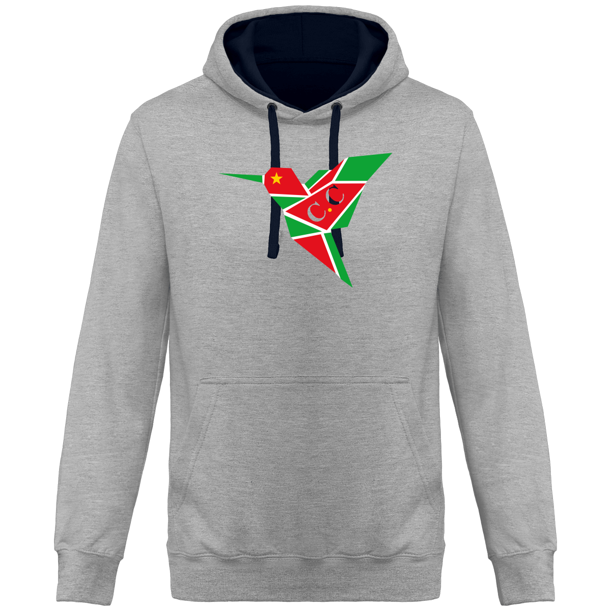 Sweat à Capuche Bicolore Unisexe C.C Gwadastyl'