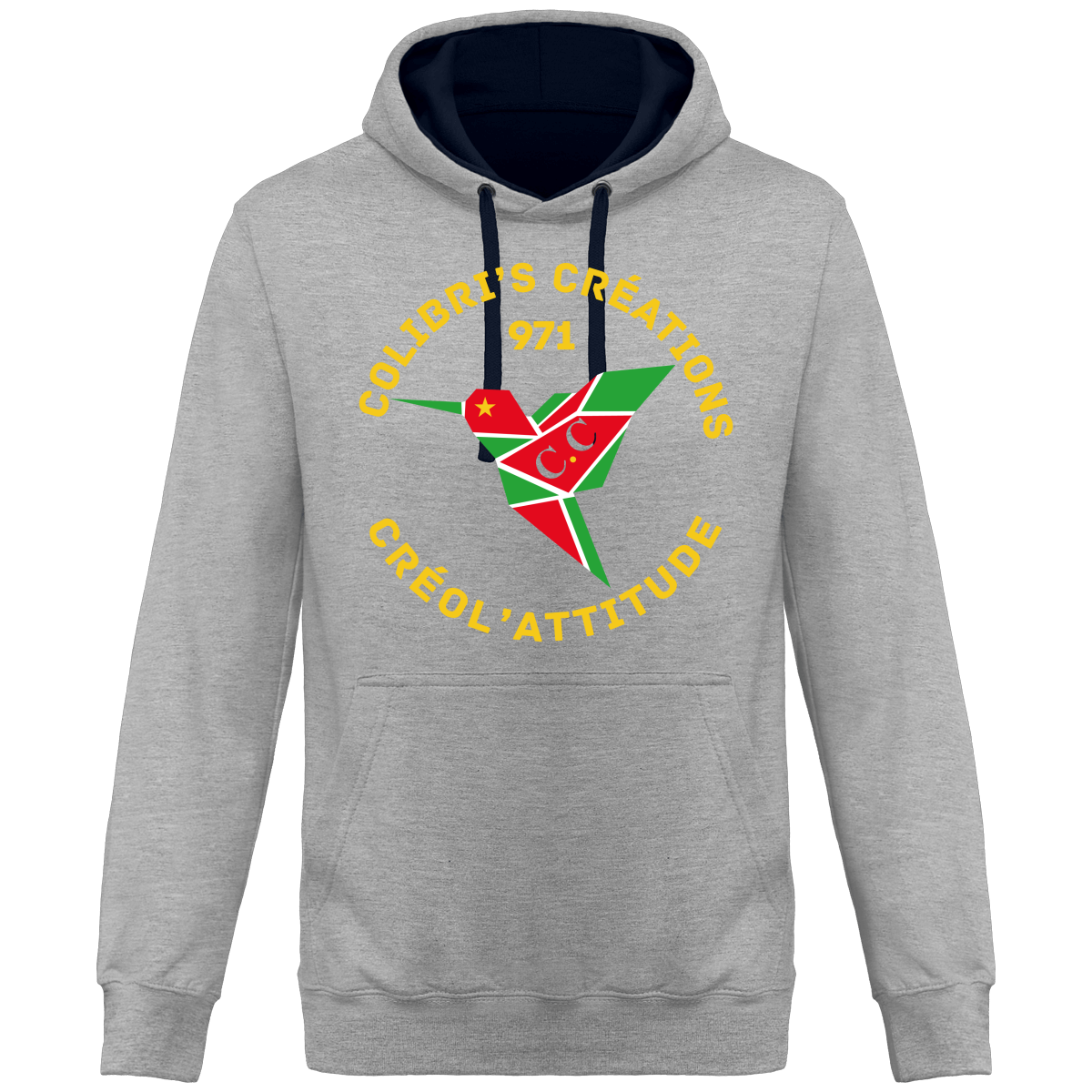 Sweat à Capuche Bicolore Unisexe C.A 971