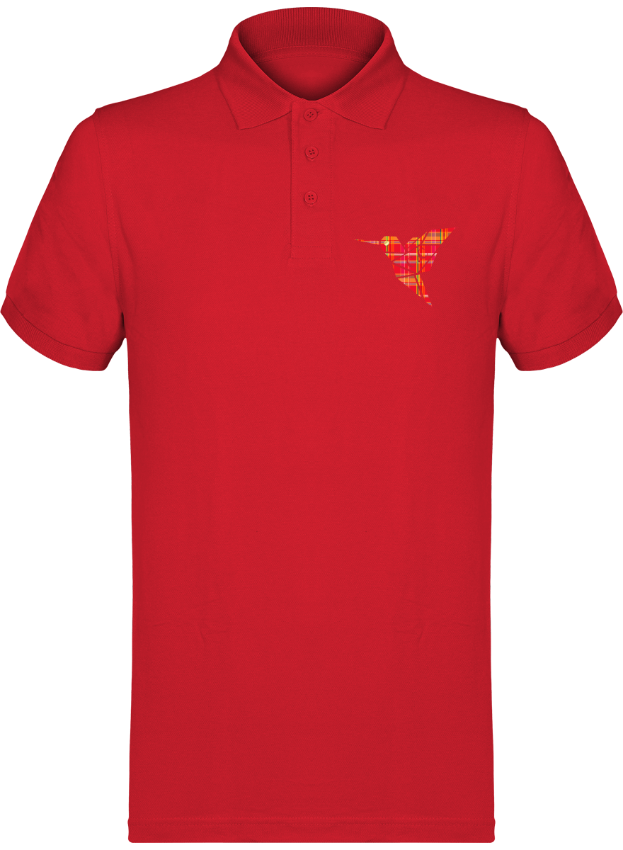 Polo unisexe Colibri Madras Rouge