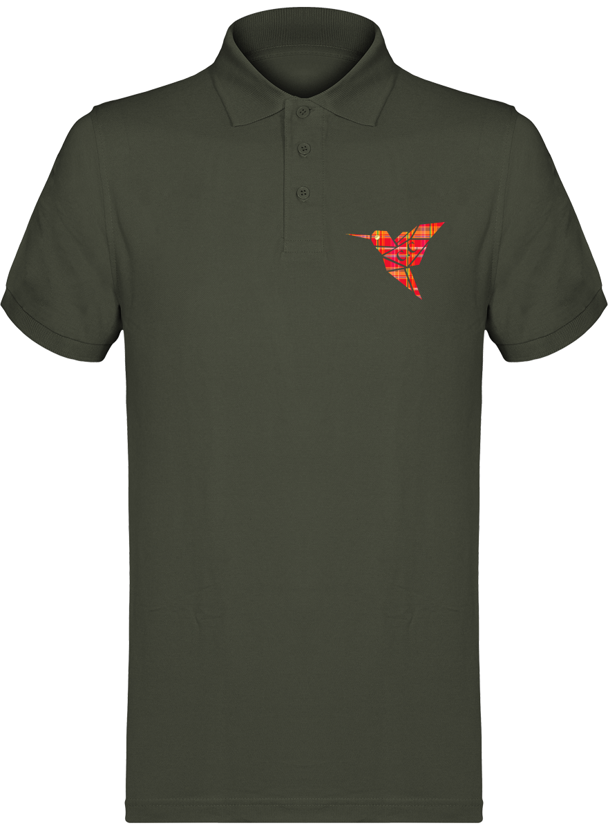 Polo unisexe Colibri Madras Rouge
