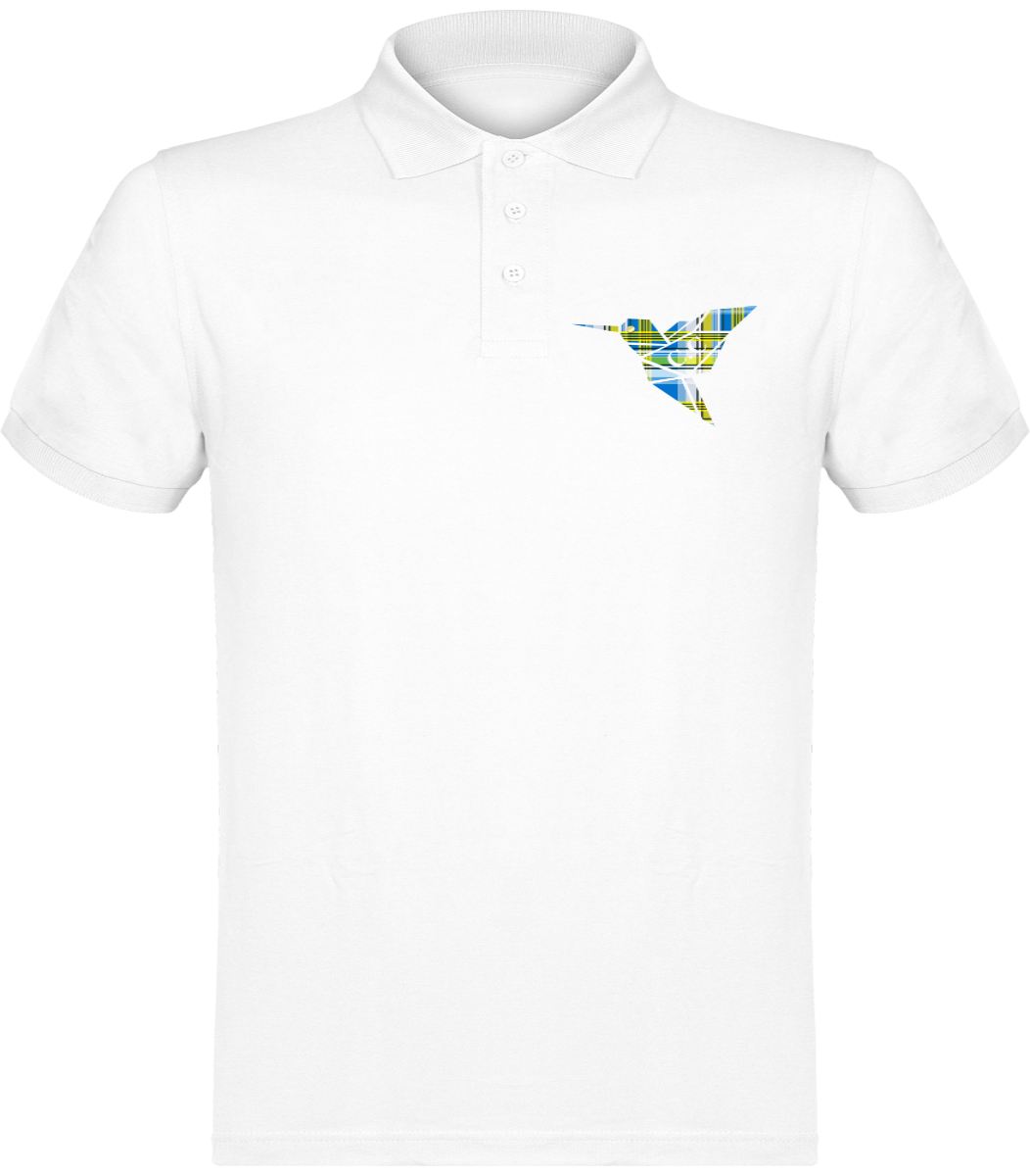 Polo unisexe Colibri Madras bleu