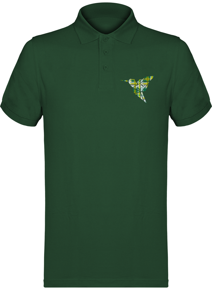Polo unisexe Colibri Madras vert