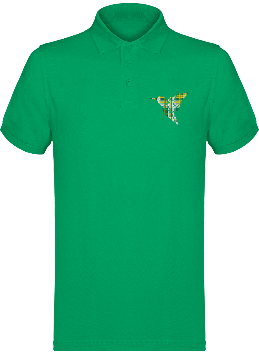 Polo unisexe Colibri Madras vert