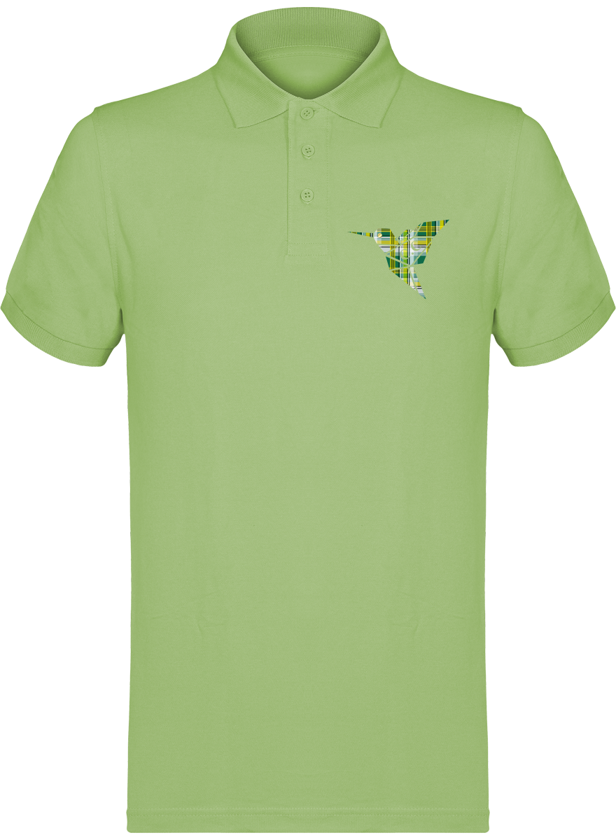 Polo unisexe Colibri Madras vert