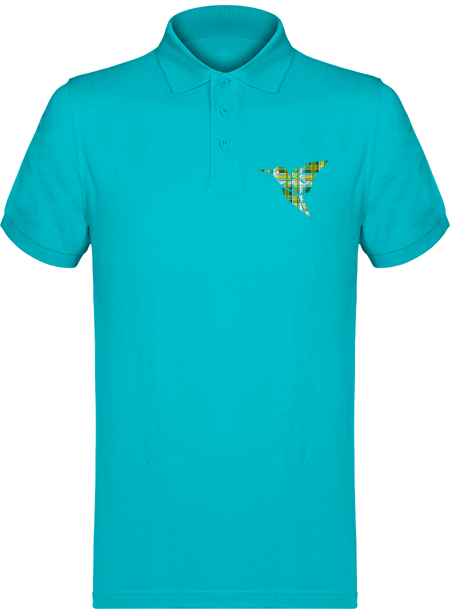 Polo unisexe Colibri Madras vert