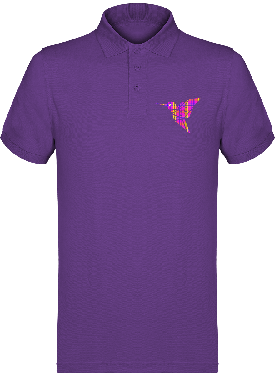 Polo unisexe Colibri Madras Violet