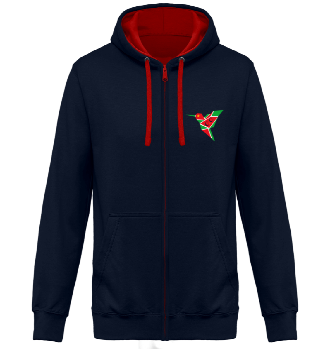 Sweat à capuche zippé Colibri création créole attitude