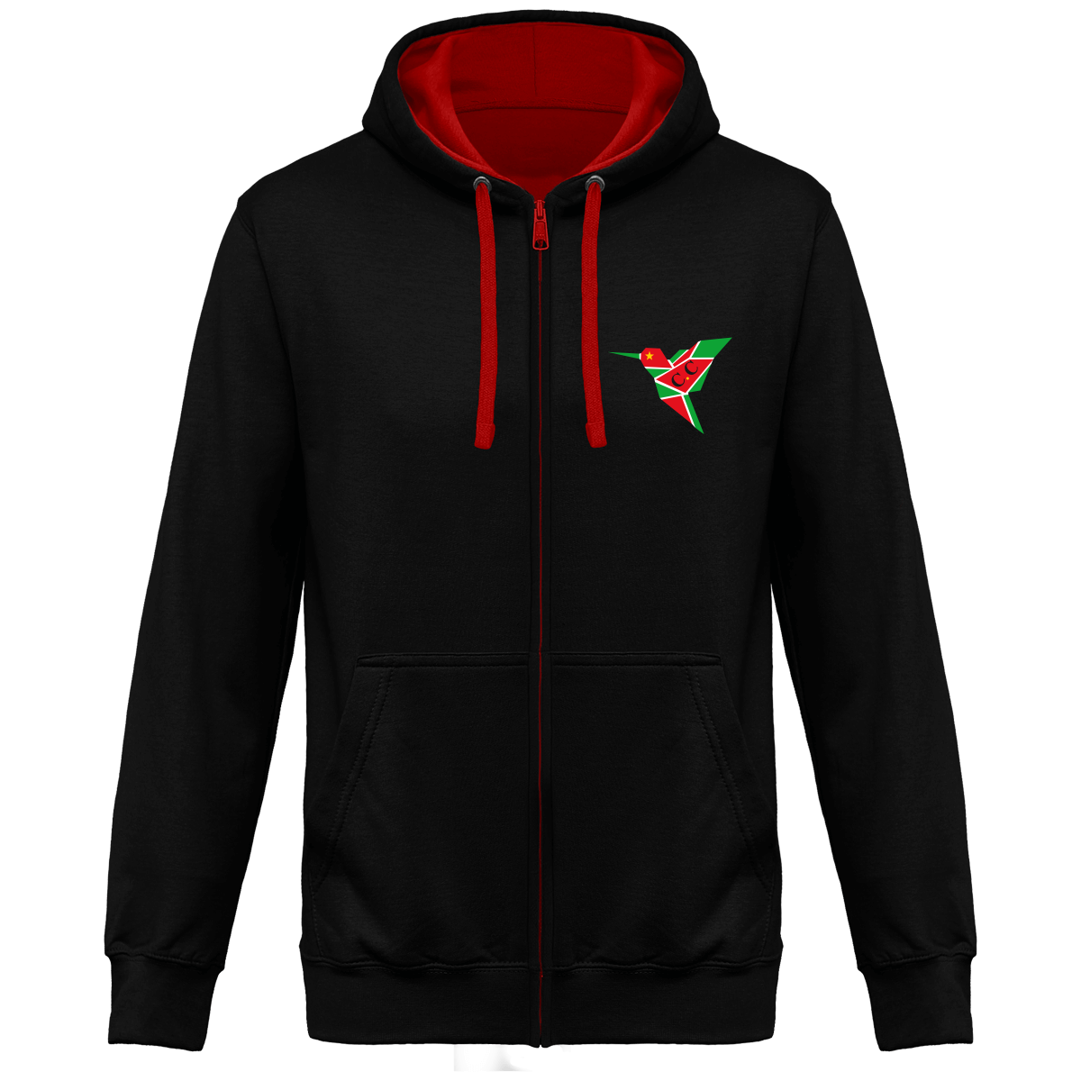 Sweat à capuche zippé Colibri création créole attitude