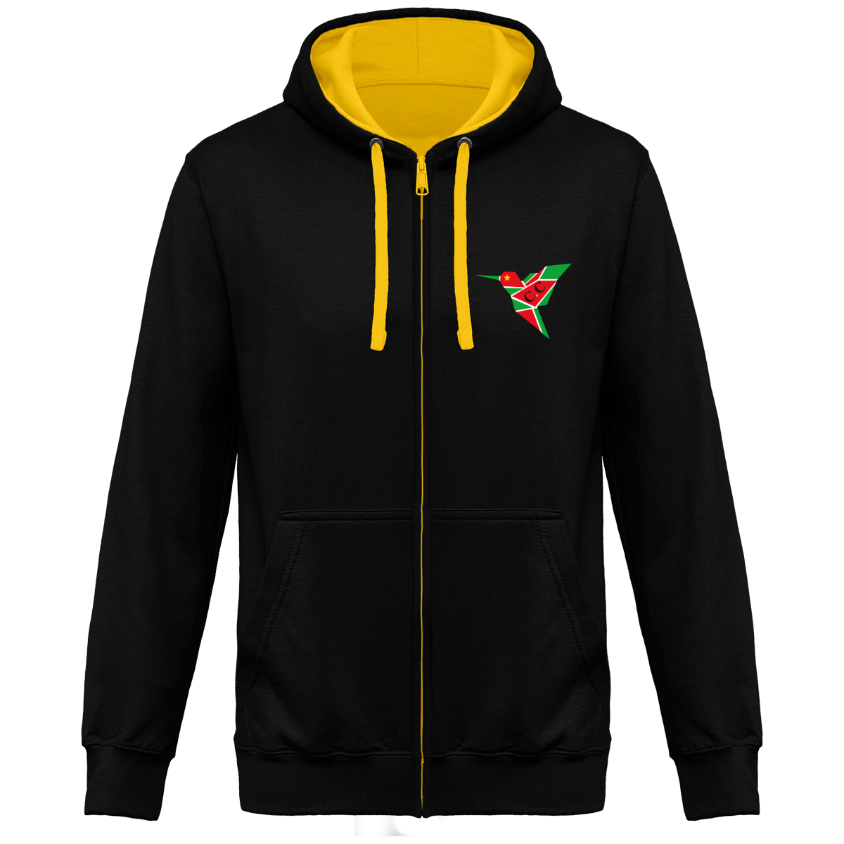 Sweat à capuche zippé Colibri création créole attitude
