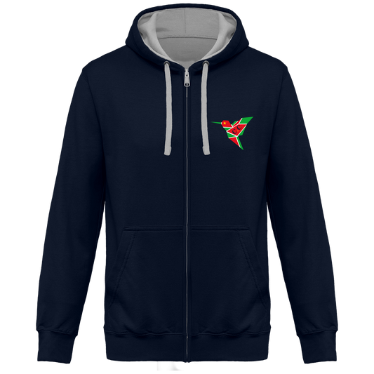 Sweat à capuche zippé Colibri création créole attitude