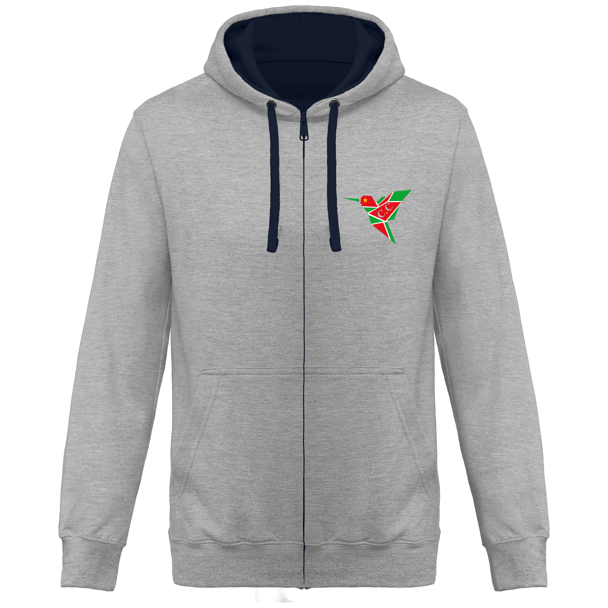 Sweat à capuche zippé Colibri création créole attitude