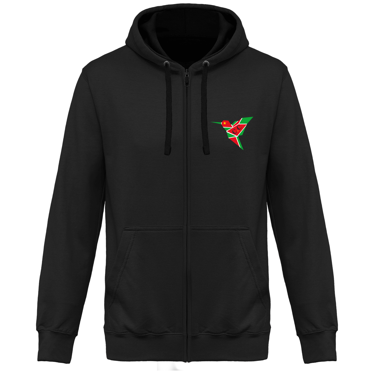 Sweat à capuche zippé Colibri création créole attitude