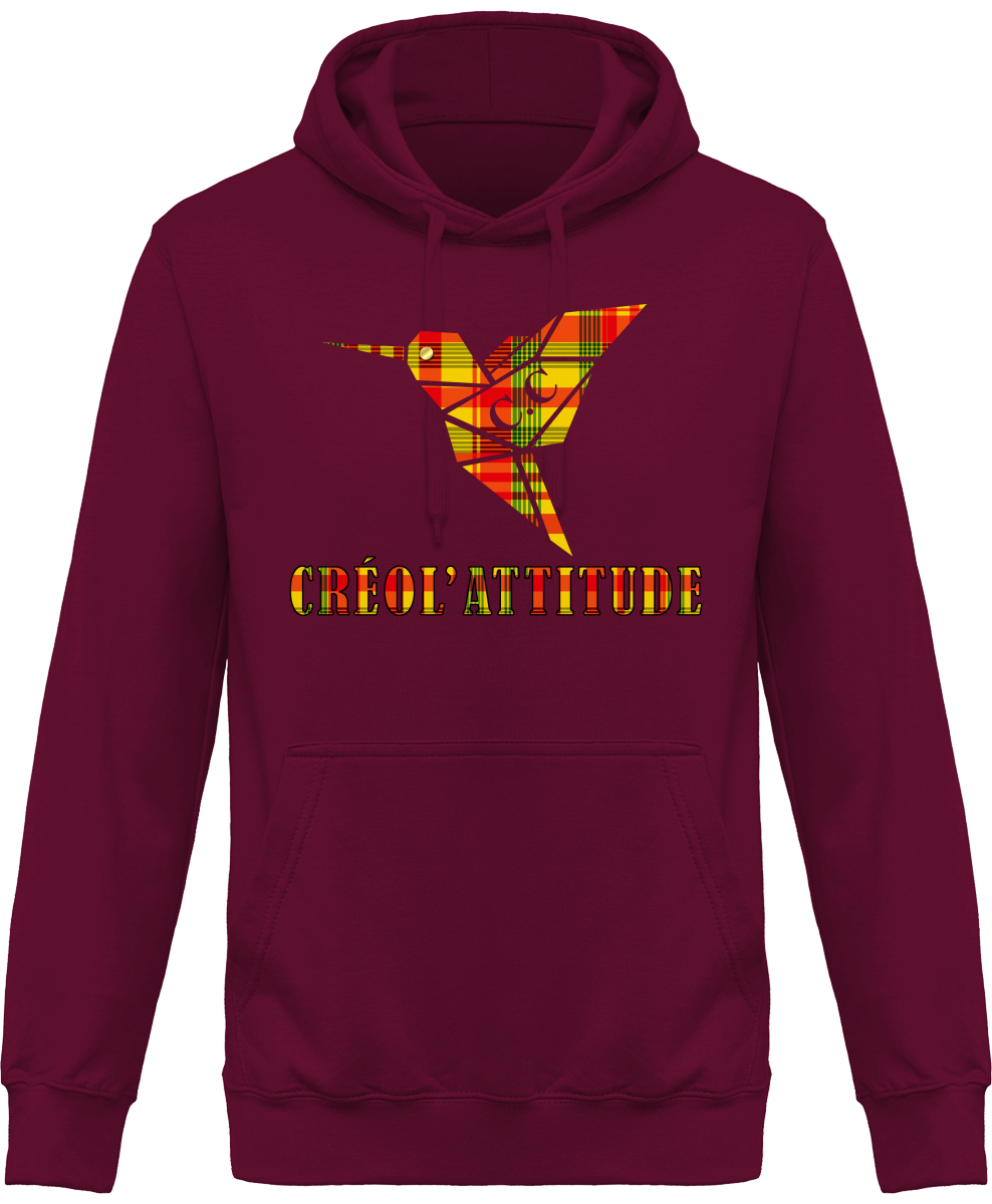 Sweat à Capuche unisexe C.C Madras Jaune Créol'Attitude