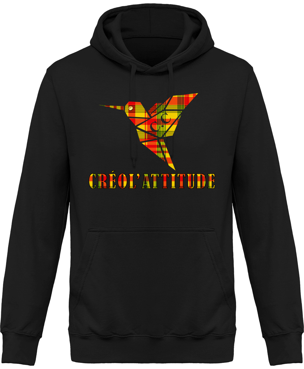 Sweat à Capuche unisexe C.C Madras Jaune Créol'Attitude