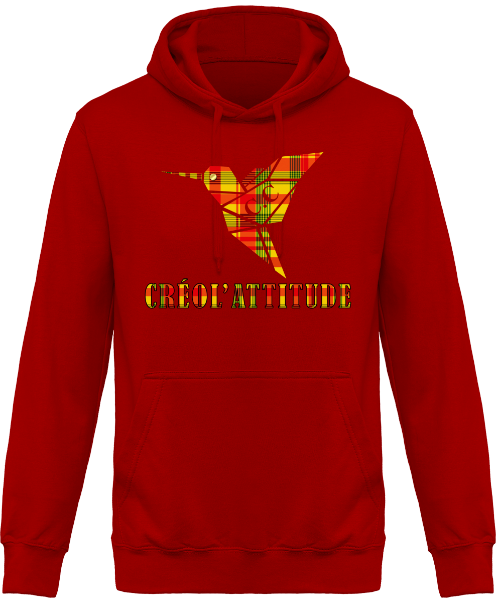 Sweat à Capuche unisexe C.C Madras Jaune Créol'Attitude