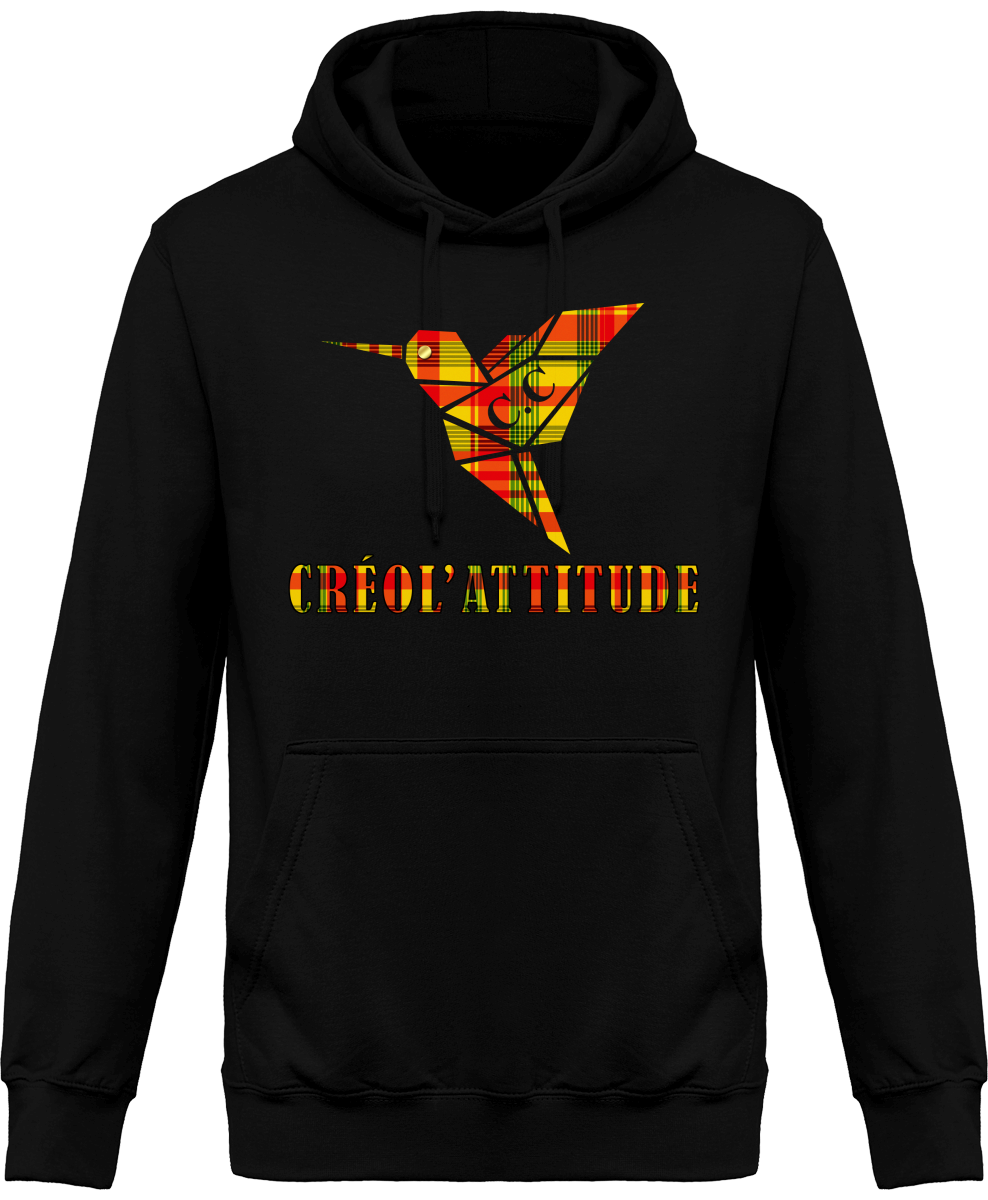 Sweat à Capuche unisexe C.C Madras Jaune Créol'Attitude