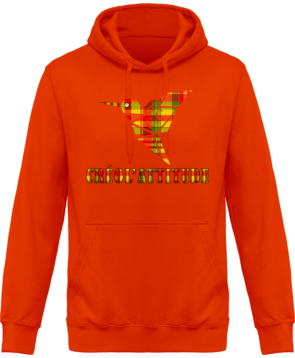 Sweat à Capuche unisexe C.C Madras Jaune Créol'Attitude