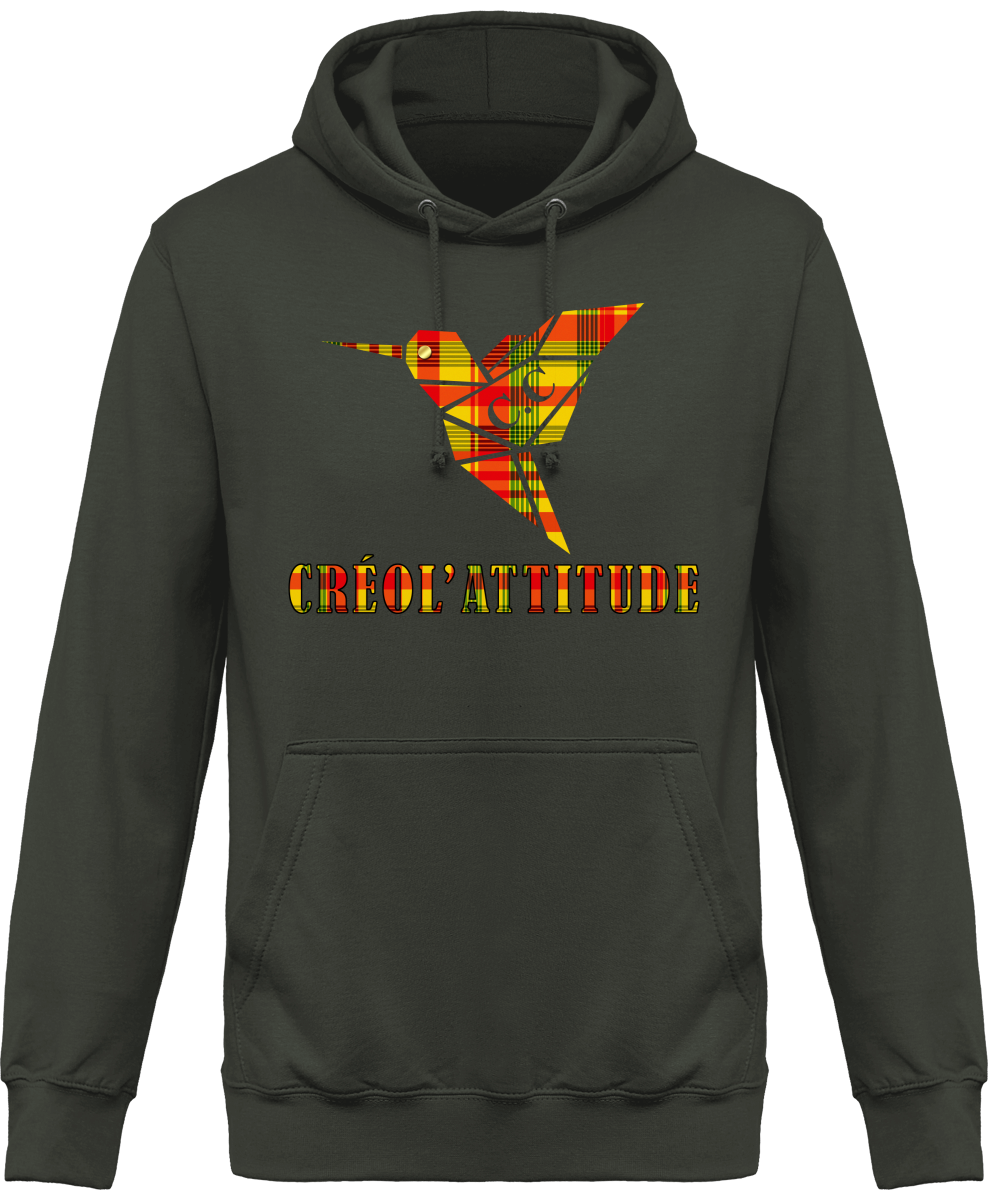 Sweat à Capuche unisexe C.C Madras Jaune Créol'Attitude