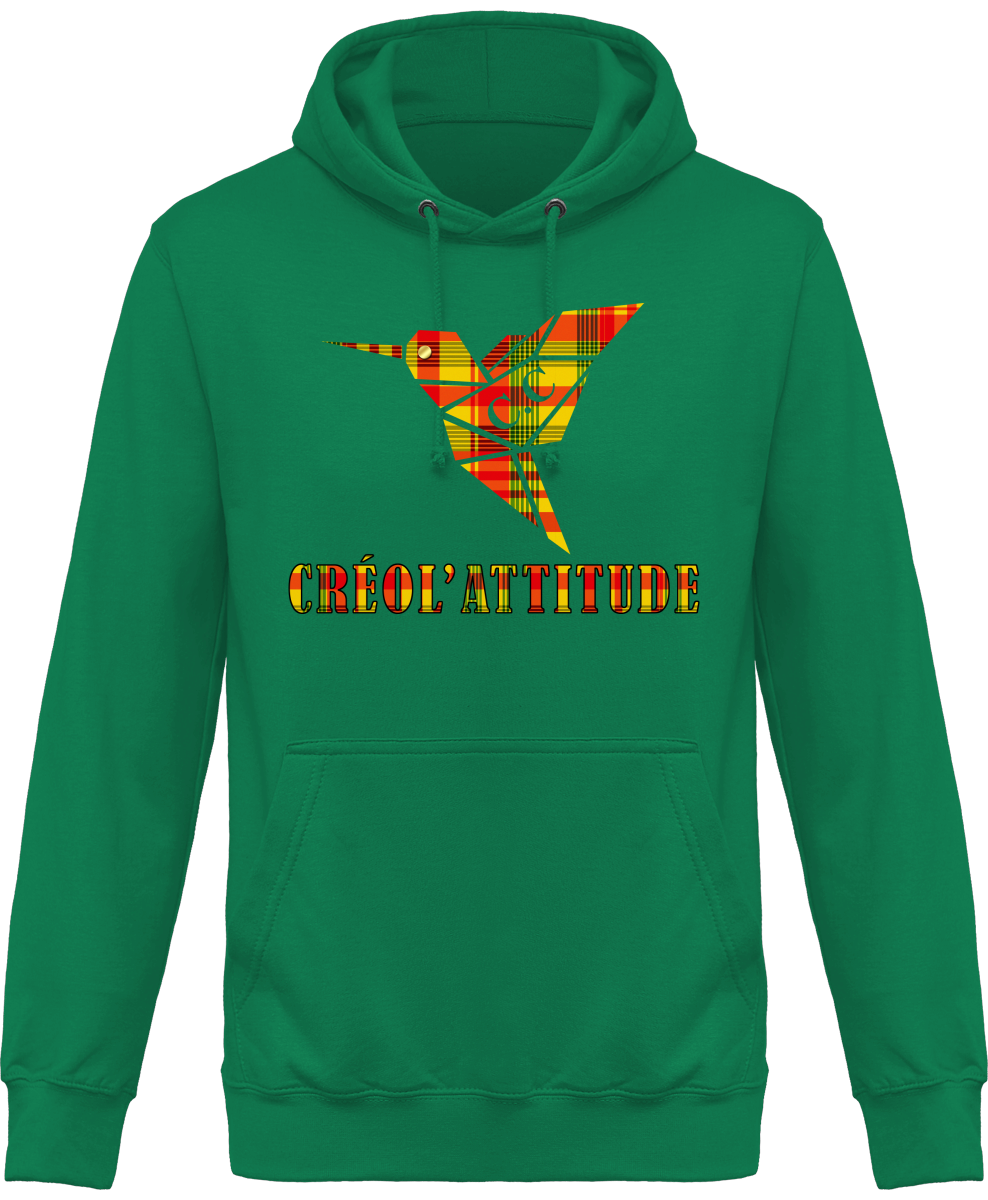 Sweat à Capuche unisexe C.C Madras Jaune Créol'Attitude