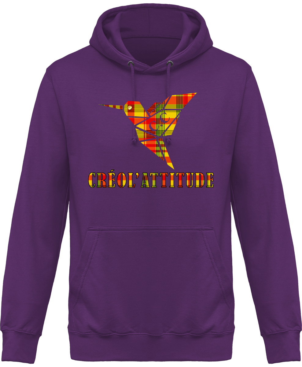 Sweat à Capuche unisexe C.C Madras Jaune Créol'Attitude