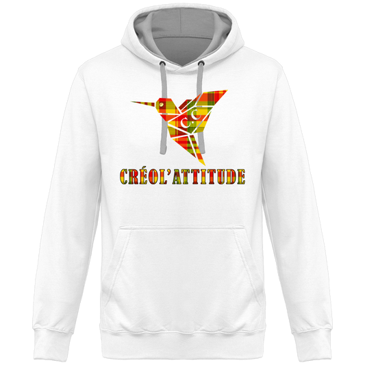 Sweat à Capuche Bicolore Madras Sunshine Créol'Attitude