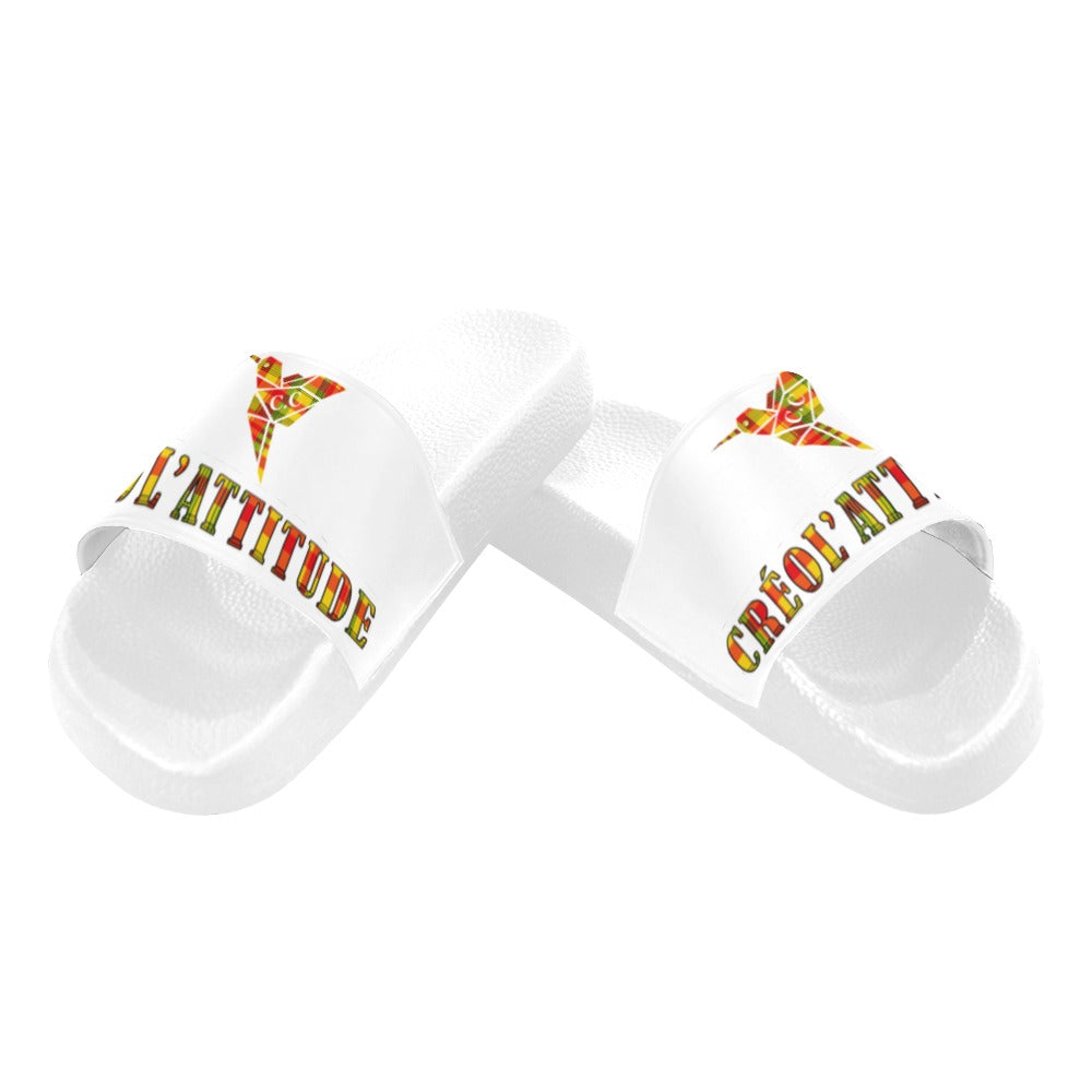 Claquette Blanche Femme Colibri Madras Sunshine
