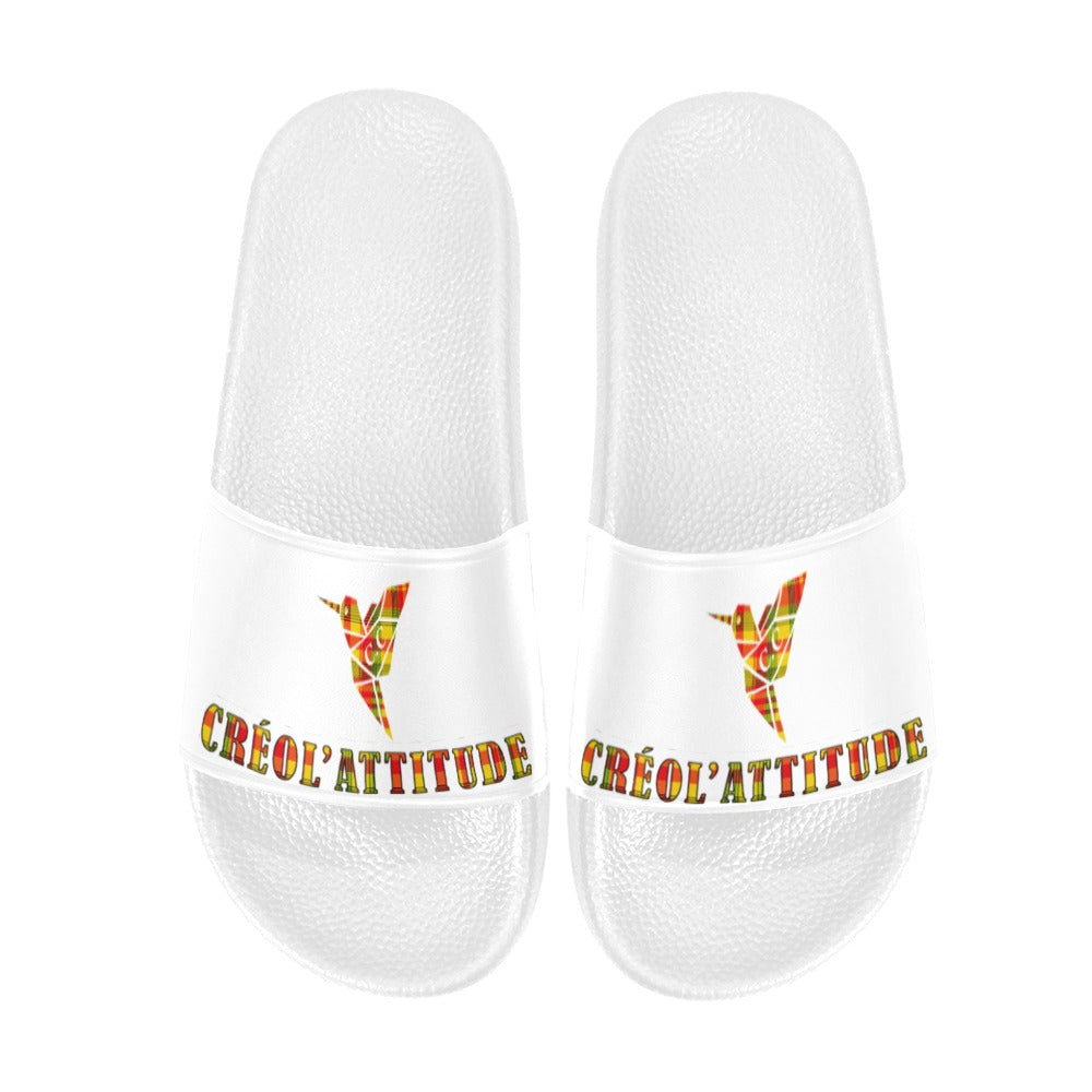 Claquette Blanche Femme Colibri Madras Sunshine
