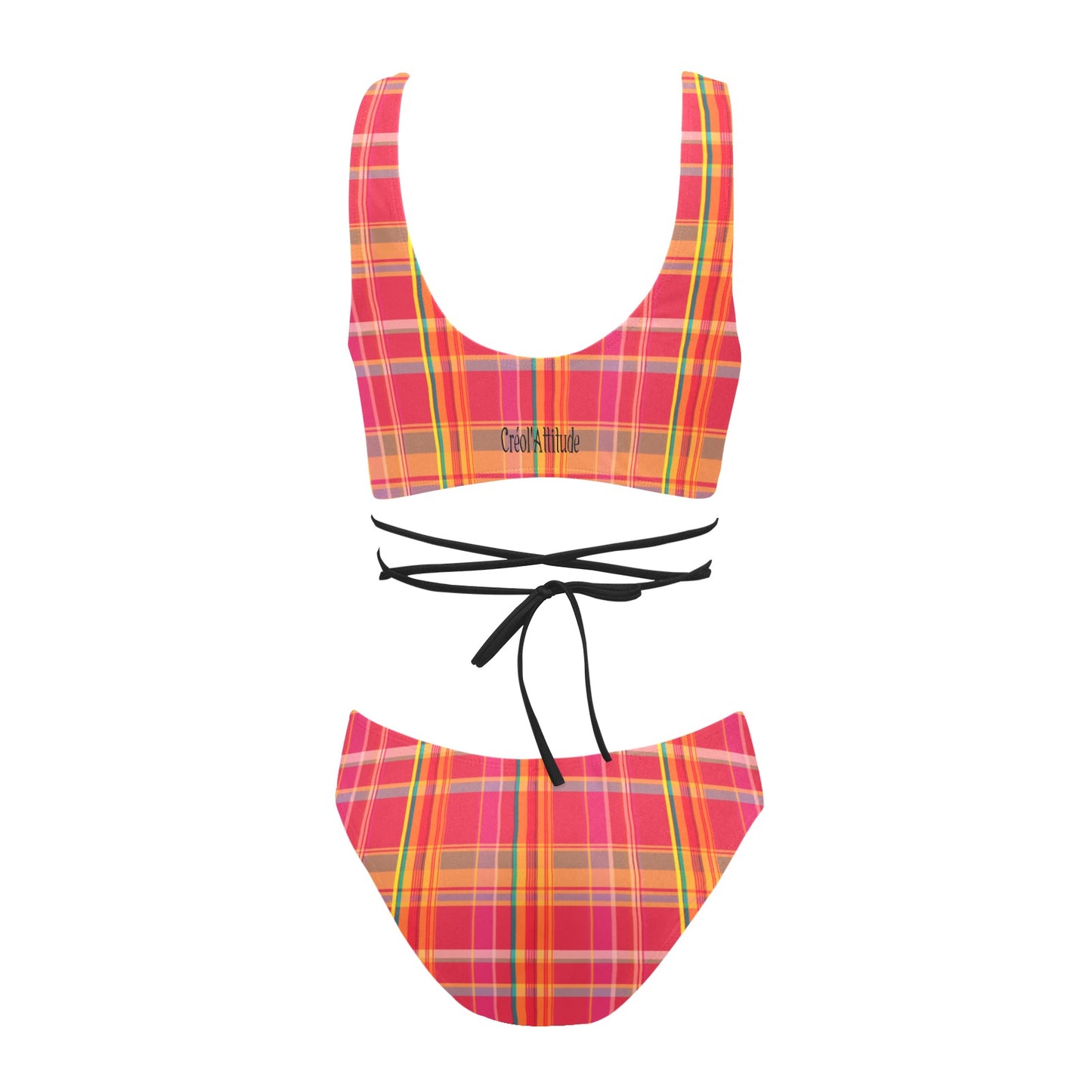 Maillot Créole à lacets, Madras Rouge