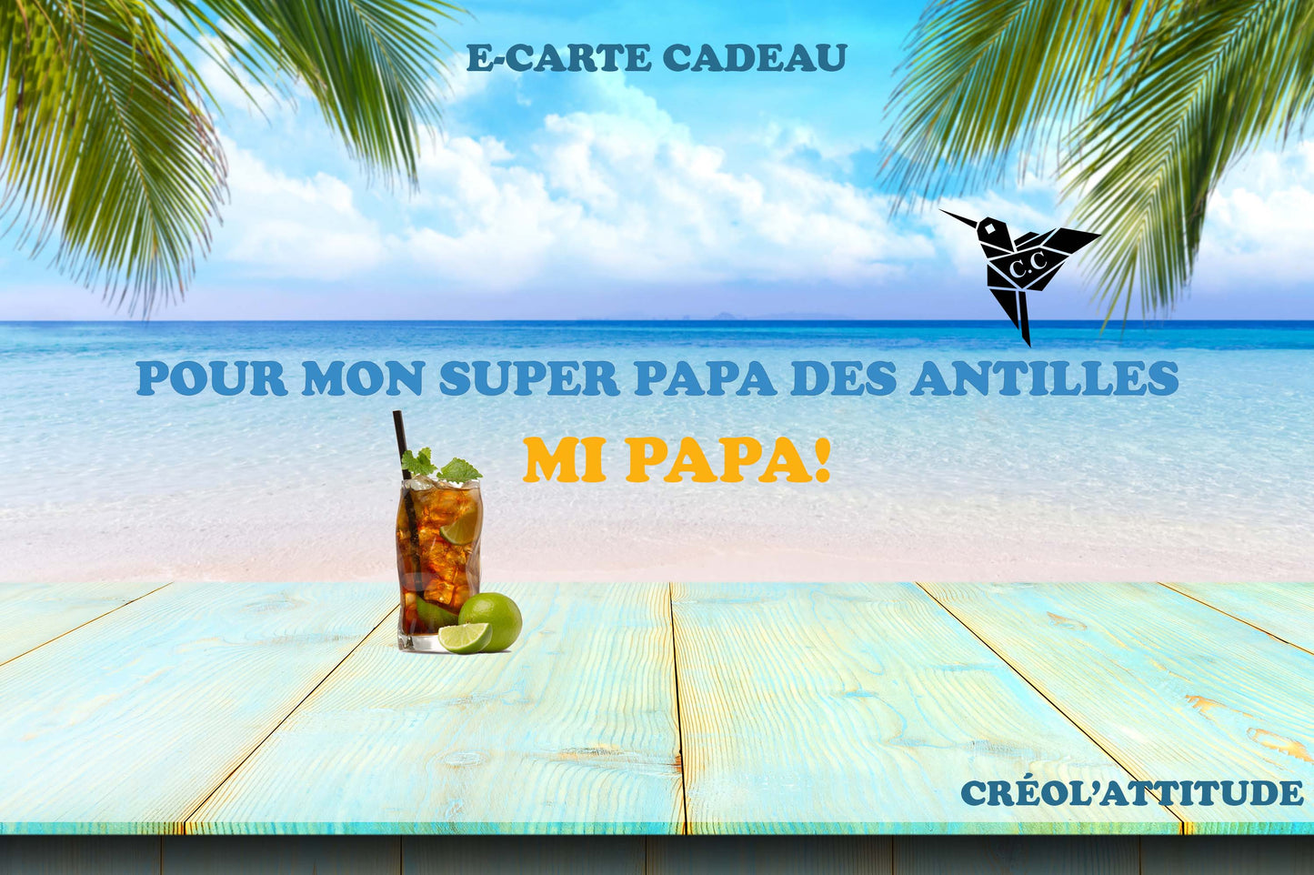 E-Carte Cadeau Fêtes des Pères Super Papa des Antilles