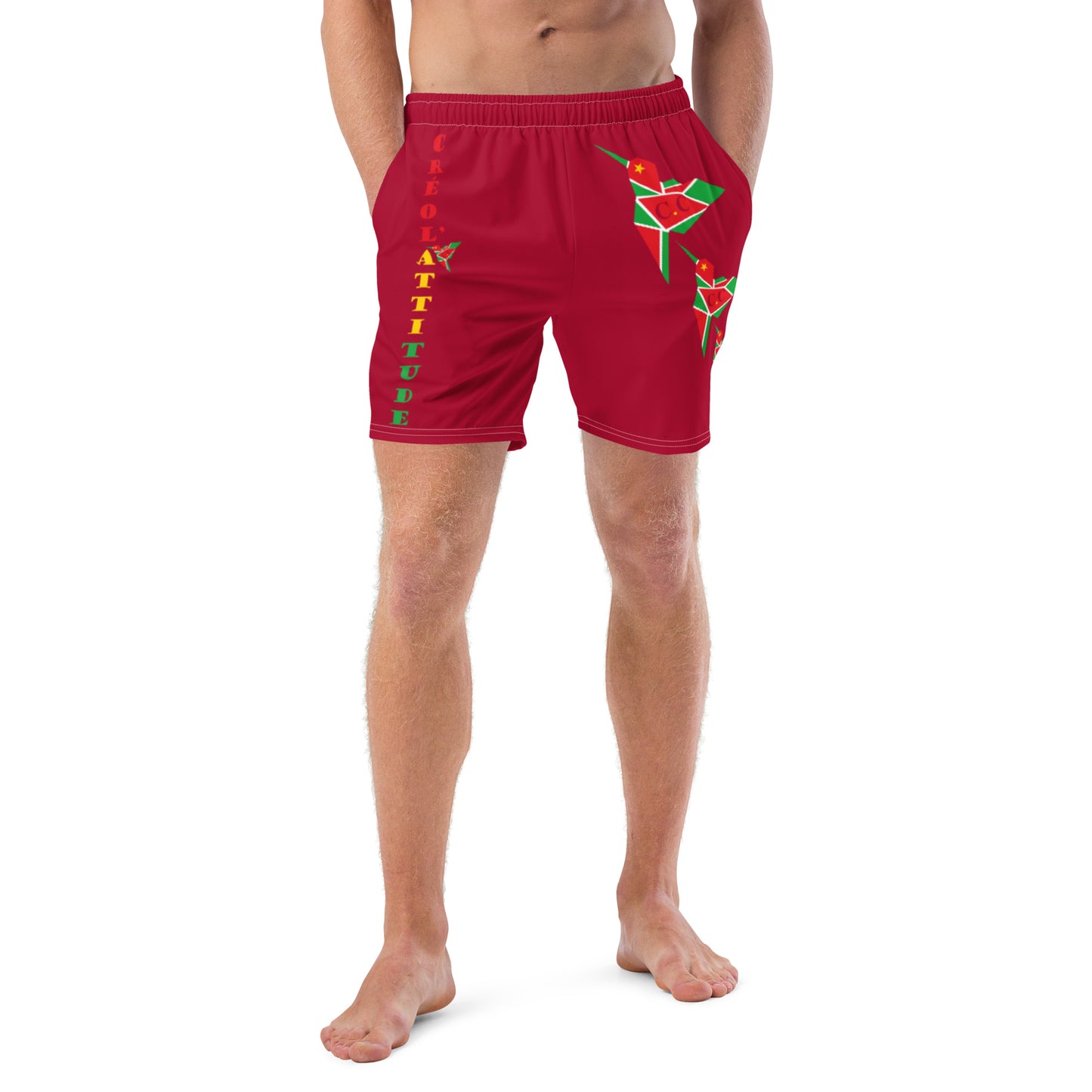 Short de bain SPF 50+ Rouge carmin C.C GwadaStyl'
