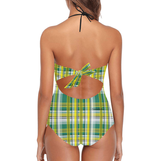 Maillot Créole à dentelle chic Madras vert