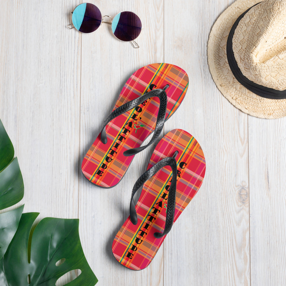 Tongs C'A Madras Rouge