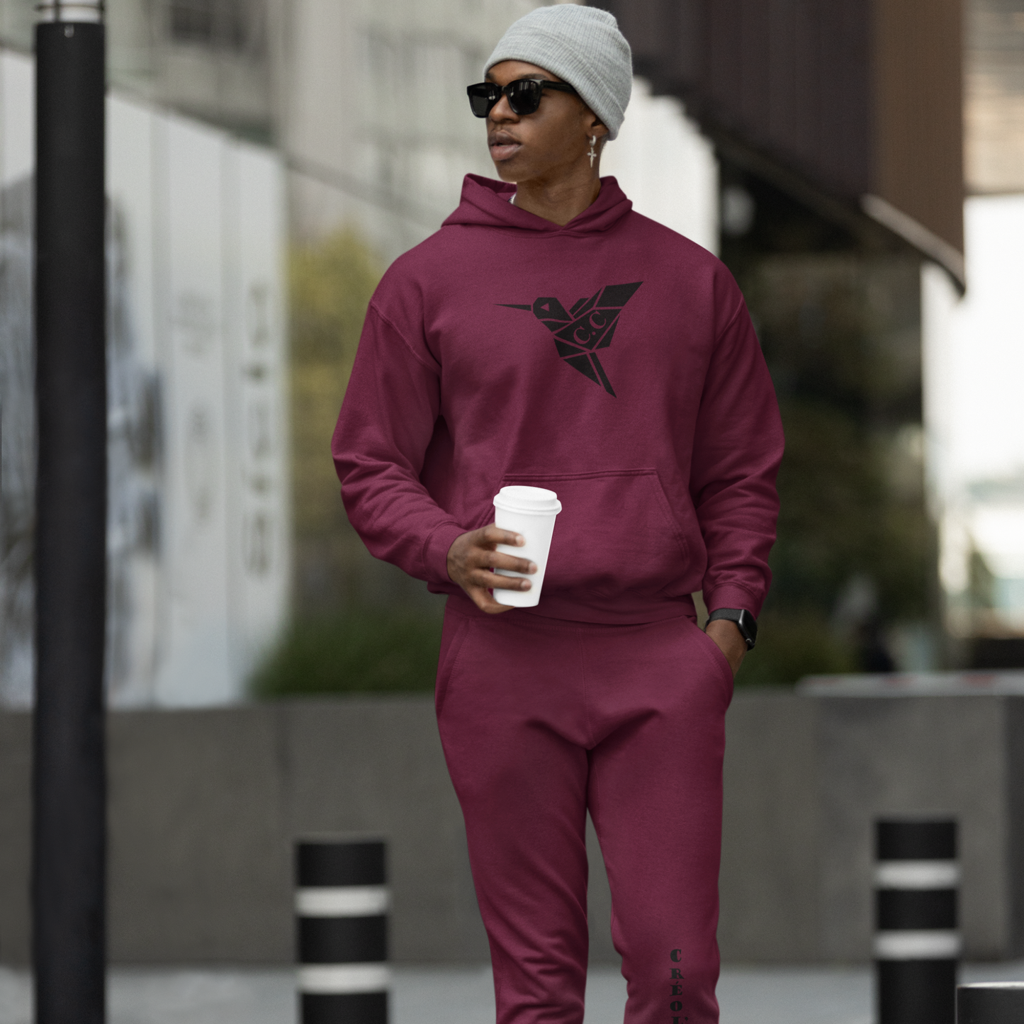 Ensemble Bordeau sweat-jogging Colibri's Rèd