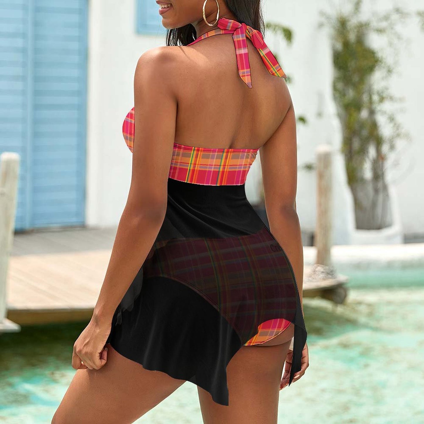Bikini à voile Madras Rouge