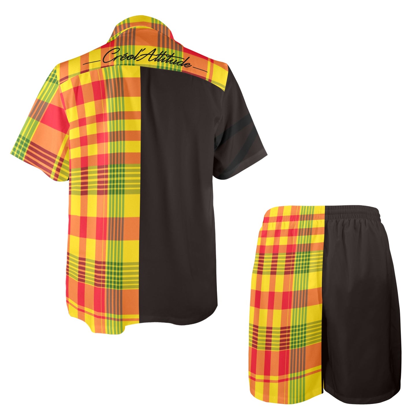 Ensemble chemise short Madras Sunshine
