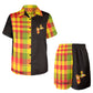 Ensemble chemise short Madras Sunshine