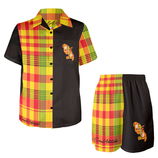 Ensemble chemise short Madras Sunshine