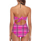 Maillot Créole à dentelle chic Madras Framboise