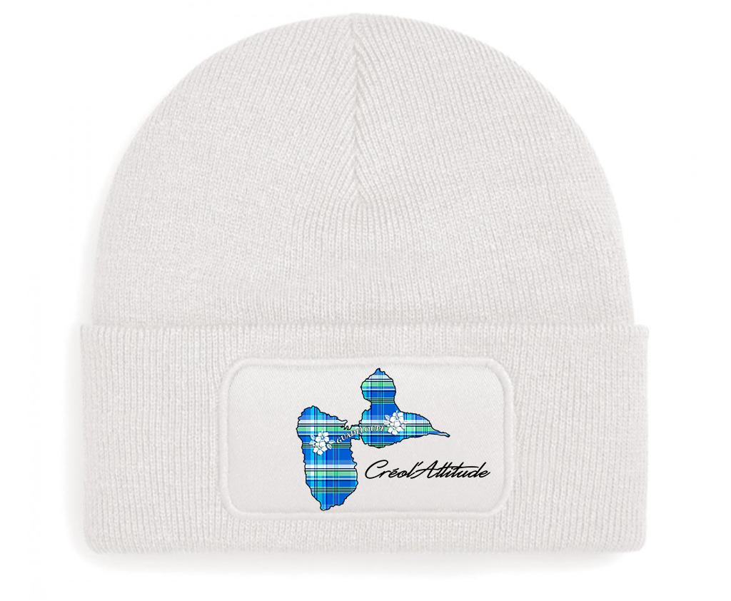 Bonnet Patch Carte Guadeloupe en Madras Créol'Attitude